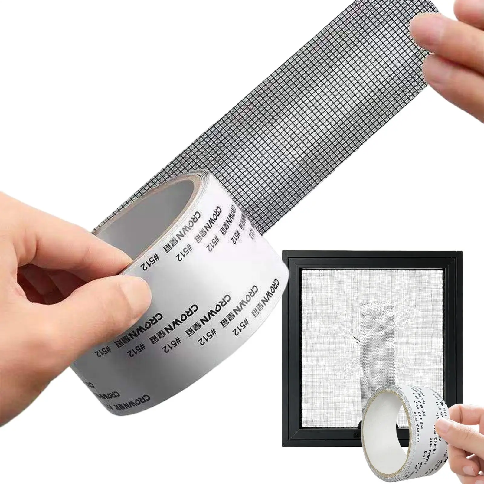 Window Screen Tape Strong Adhesive Cuttable Long-Lasting Mesh Tape for Tent RV Camper Sunroom Porch Balcony Gazebo Repair Tape