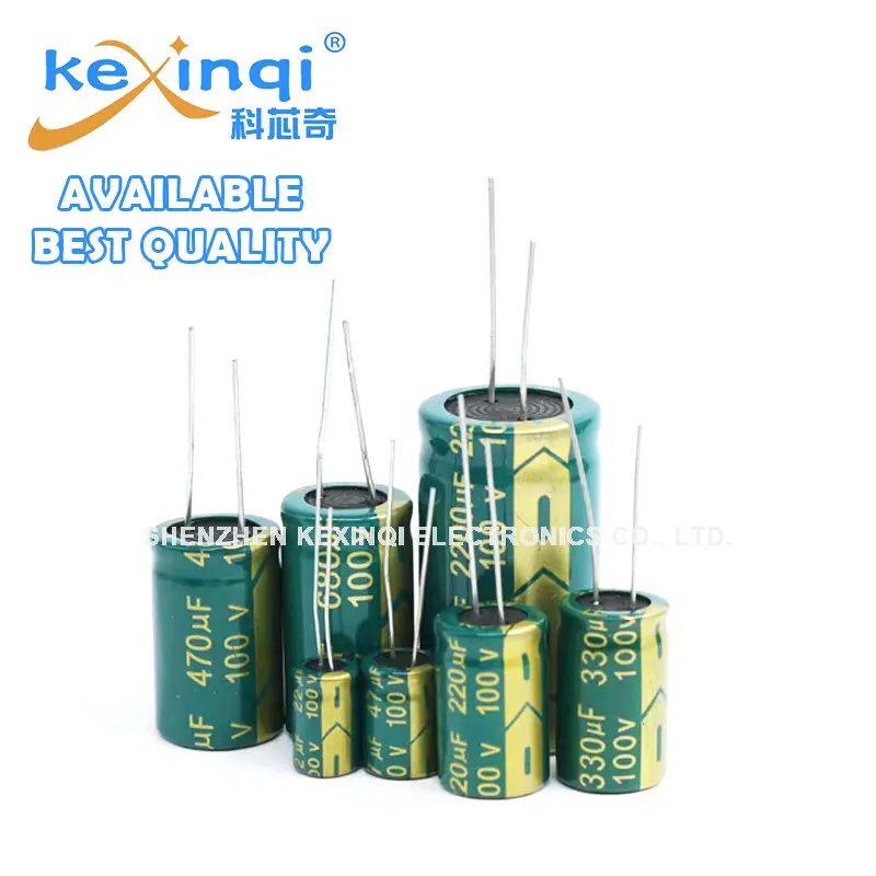 100pcs 100V150UF Volume 10X20mm Aluminum Electrolytic Capacitor DIP High Frequency Low Resistance Green High Quality