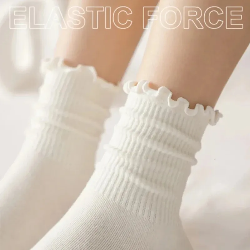 3 Pair/Socks for Women Lolita Mid-Calf Socks Cute stacked Long Socks Breathable Durable Spring Summer Stockings Sweet Style