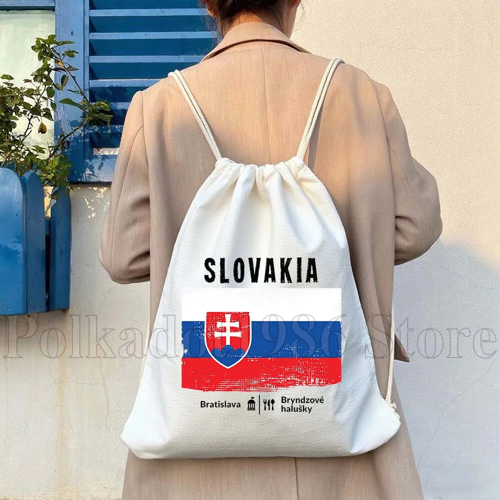 سلوفاكيا علم الدولة فراشة القلب السلوفاكي خريطة قماش الرباط حقائب الظهر الرياضة الصالة الرياضية Sackpack سلسلة حقيبة هدية عيد ميلاد