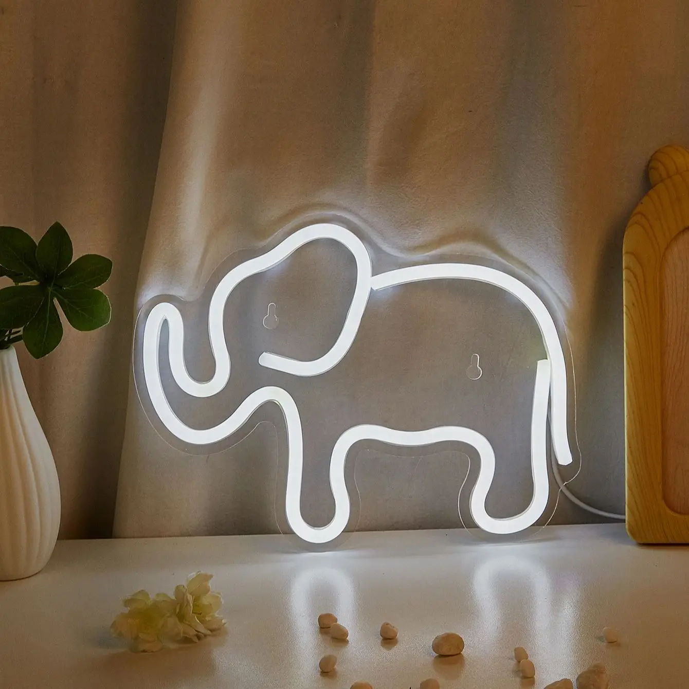 Chi-Buy 1PC Elephant Shape LED Neon Sign USB Powered For Bedroom Room Wall Decoration Neon Light Signs Suitable For Holiday