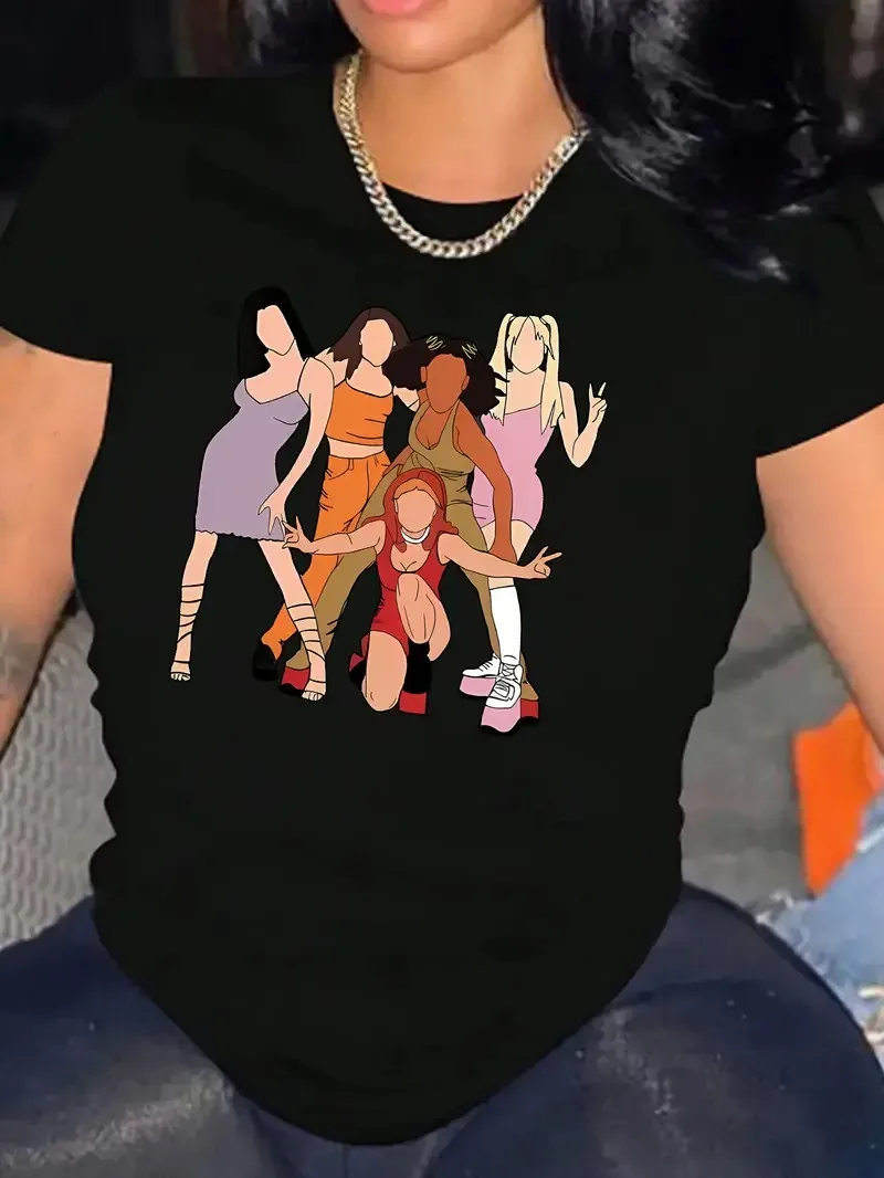 

Групповая фотография, портрет, графический принт, лето, осень, зима, мужские и женские футболки из чистого хлопка с короткими рукавами, роскошные уличные футболки