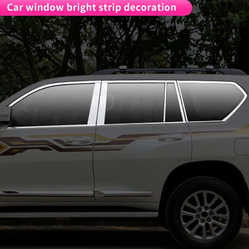 For 2010-2021 Toyota Land Cruiser Prado 150 Lc150 Fj150 2018 Tuning Modification Decoration Stainless Steel Car Window Body Kit