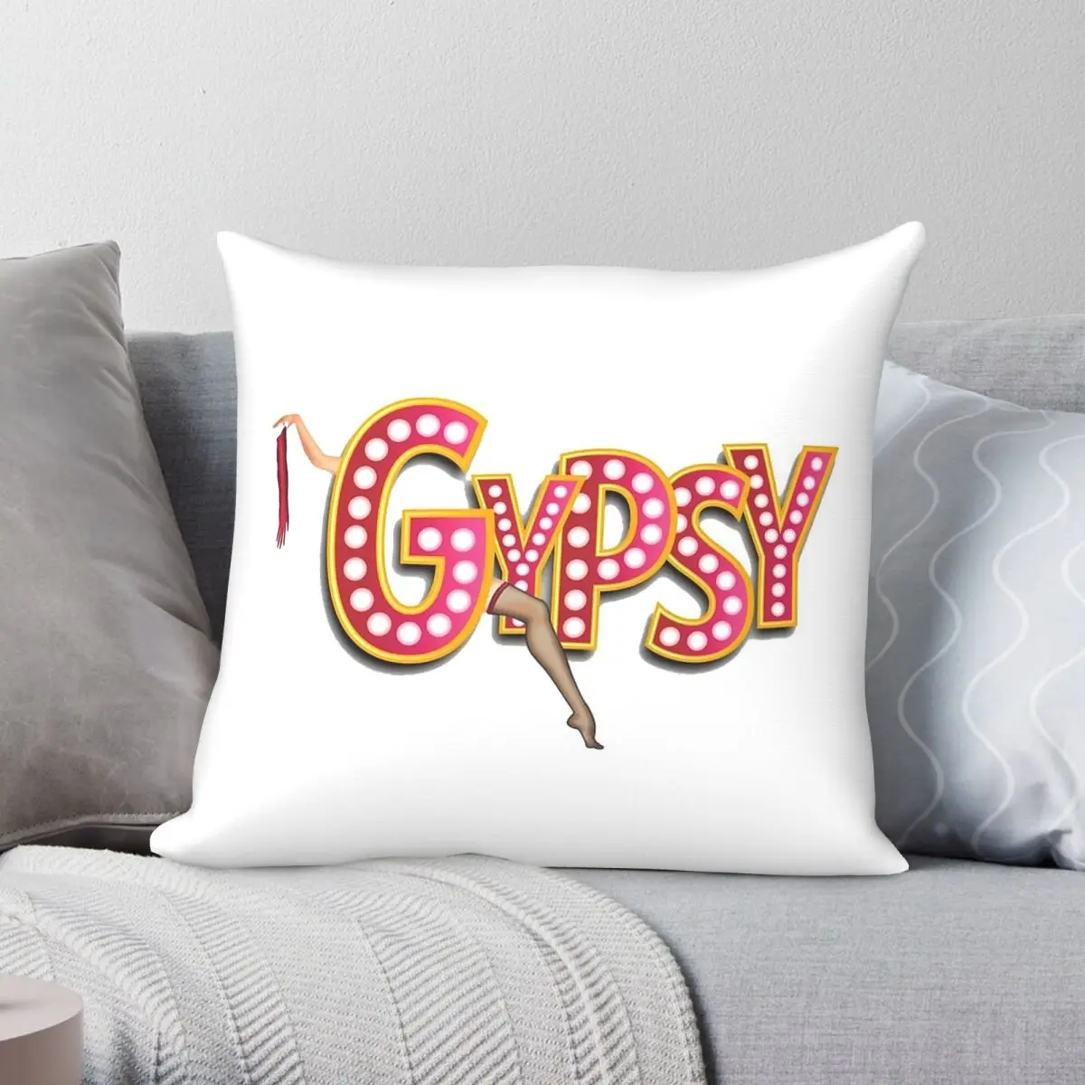 Gipsy Musical Logo Square Pillowcase Polyester Linen Velvet Printed Zip Decorative Pillow Case Bed Cushion Cover 45x45