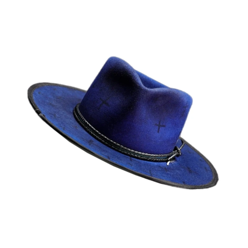 

Fashionable Western Hat with Belt Buckles New British Hat Casual Stylish Hat DXAA