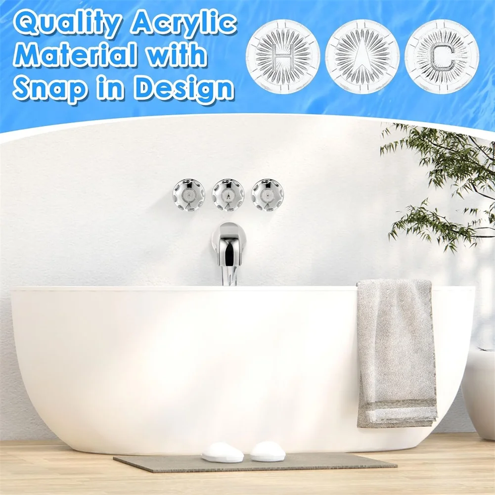 Silver Plastic Faucet Handle Buttons 12 Piece Set for For gerber 94-445 94-446 94-447 Decorative Cover Upgrade