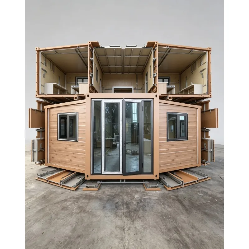 Flat Pack Folding Container House 20ft Prefab Modular Tiny Home Portable Mobile Office Living Expandable Quick Build