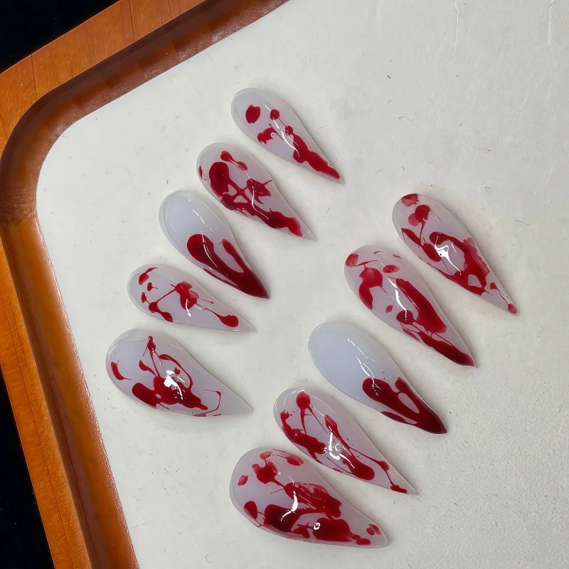 2026New 10PCS Handmade Stilett - Nail Art Vampire ulasan dan harga