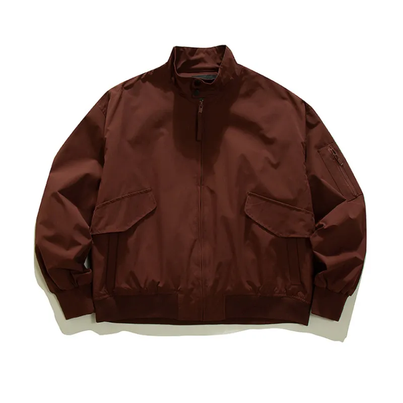 

Spring 2026 Loose Fit Pilot Jaet Retro Stand Collar Baseball Sle Men's Women's ort Outerwear Casual Trendy Polyester