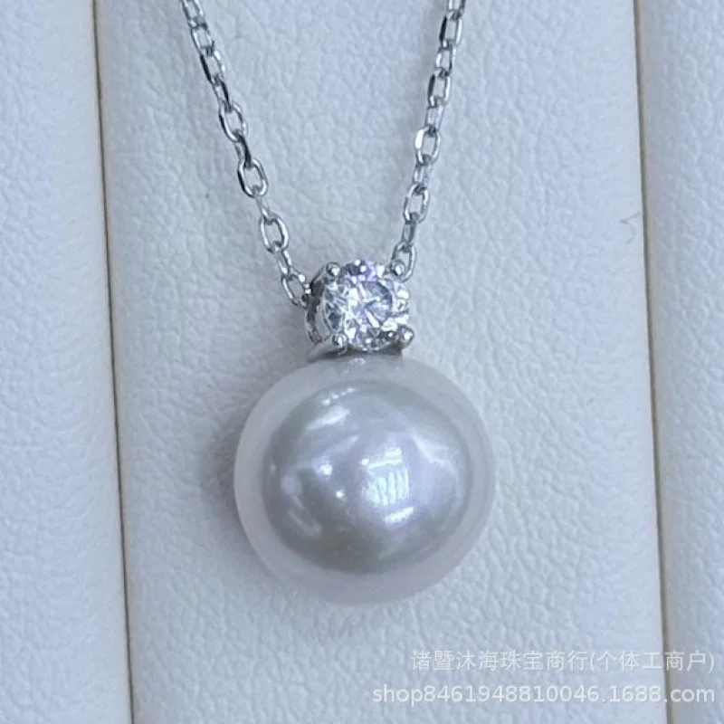 Pendant Natural Necklace Sterling Silver Single Collarbone Chain White Pearl