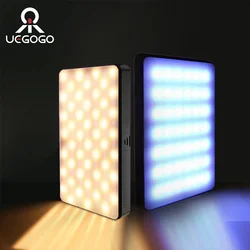 UEGOGO RGB LED Video Light Rechargeable Photography Fill Lighting Panel LCD Display Cold Shoe For Vlog Live Streaming DSLR Camer