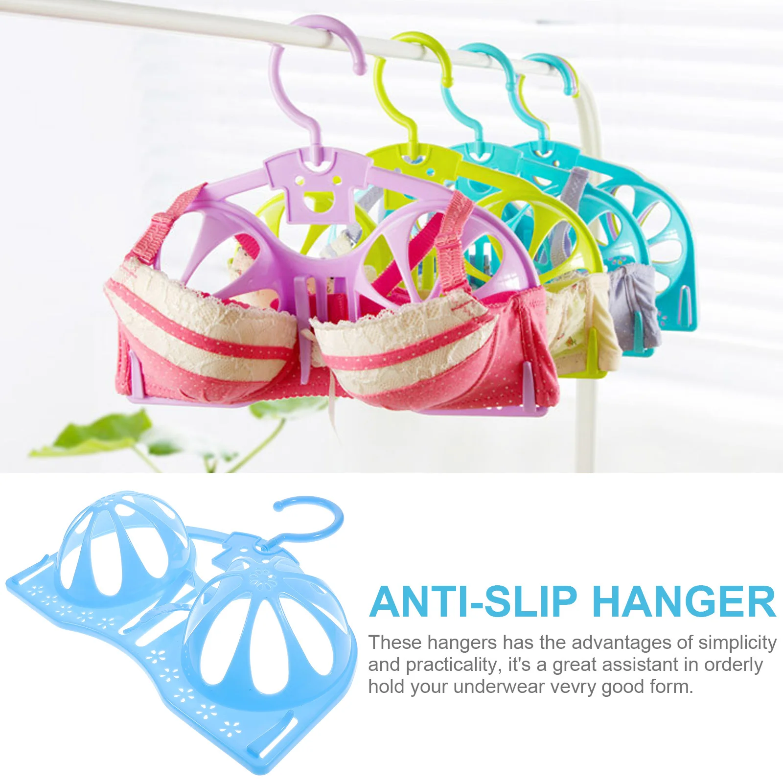 

3Pcs Bra Hanger Rack Plastic PP Material Underwear Drying Rack Anti-Slip Clothes Hanging Organizer Laundry Storage Reusable
