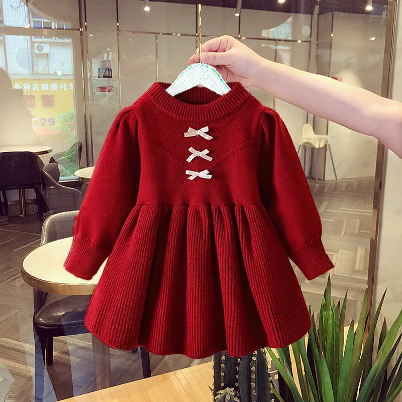 Girl's Sweater Autumn and Winter Style2024New Western Style Baby Girl Thickened Sweater Winter Clothes Children's Bottoming Shir