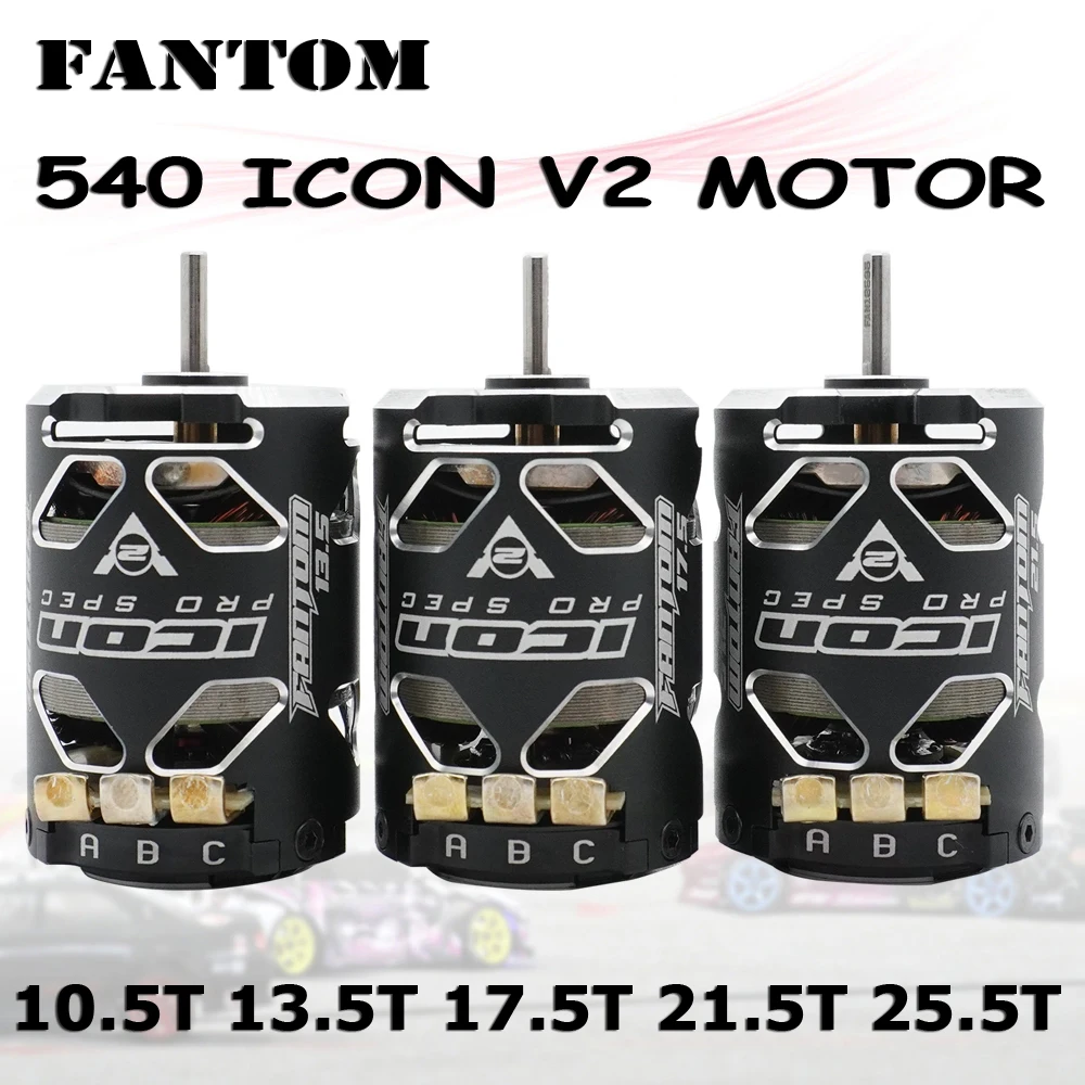 FANTOM 540 ICON V2 10.5T 13.5T 17.5T 21.5T 25.5T Motor Sensored Brushless Combo for 1/10 Off-Road Drift Racing RC Car