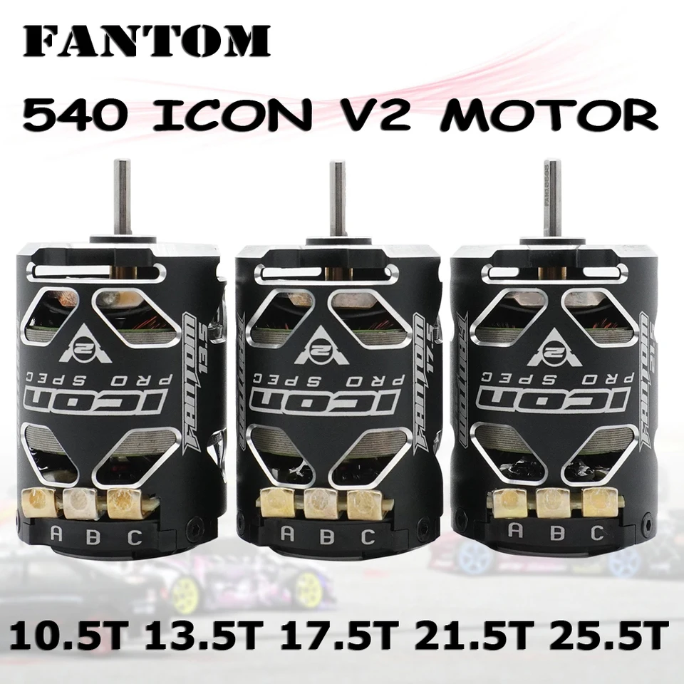 Fantom 13.5 & 17.5 モーターセット FANTOM 540 ICON V2 10.5T 13.5T 17.5T 21.5T 25.5T モーターセンサー