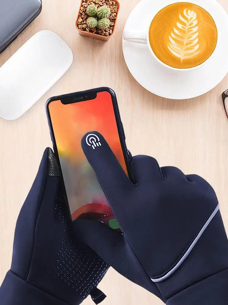 AliExpress NONE Heated Gloves For Men Man Touchscreen Gloves Warm Thermal Windproof Warmers For Cold Weather Cycling Hunting Driving skiing