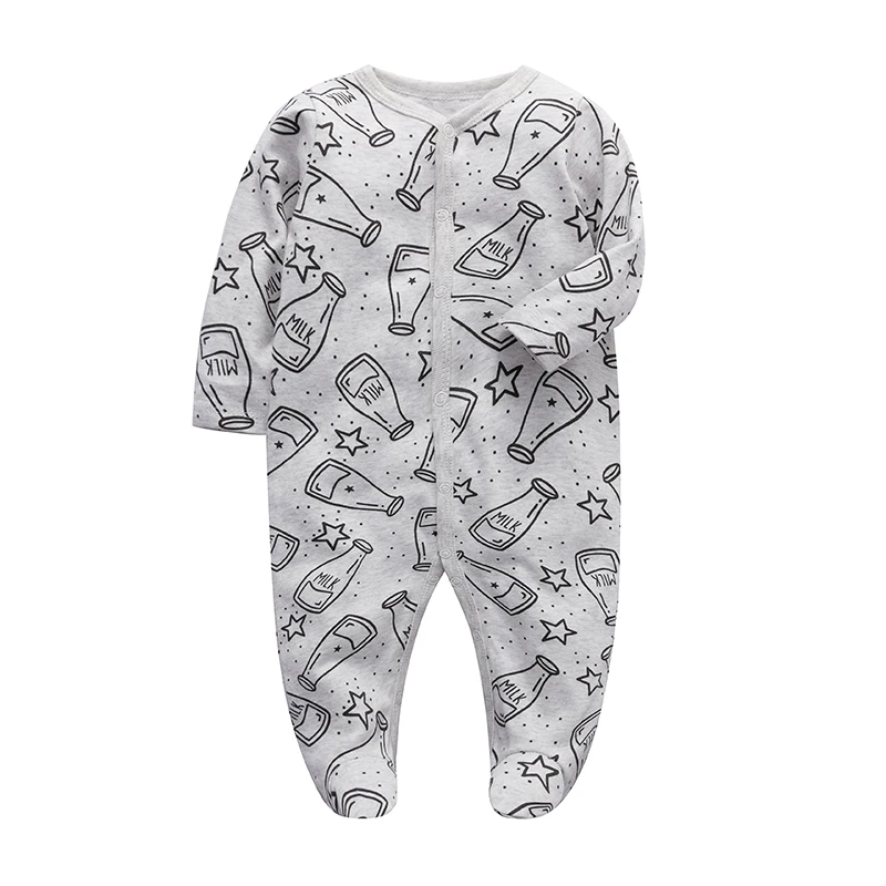 Autumn Newborn Footed Pajamas Girl and Boy Romper Long Sleeve Jumpsuit Cotton 0-12 Months Baby Clothes Romper Outfits Baby Rompe