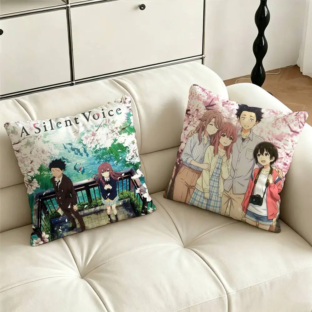 A Silent Voice Movie Pillow Case Pattern Printed Pillowcase For Living Room Sofa Cushion Cover