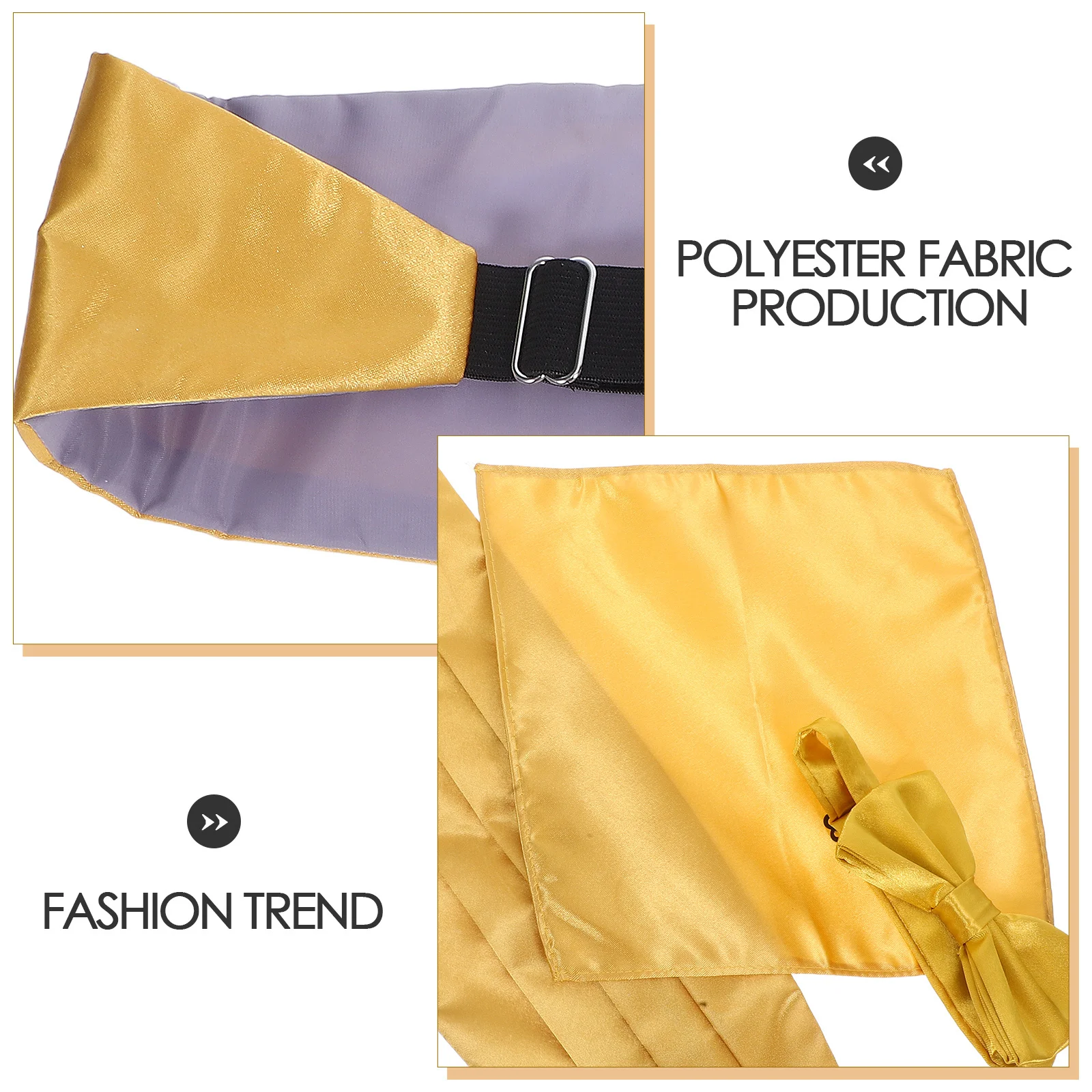 Ensemble de faisceaux carrés avec nœud papillon pour hommes, 1 ensemble, accessoires de smoking classiques, fête de mariage, événements d'affaires, doré doux