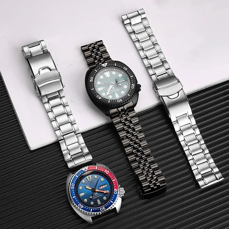 

Ремешок для часов с изогнутым концом, цельный, из серии Jubilee, для Seiko PROSPEX Turtle SRPE99K1, SRPA21J1, SRP777, SRP773, SRPC25, браслет Oyster.