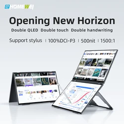 EHOMEWEI Dual Screen Portable Monitor X Series Drive-free Phone-touch FHD 2K 15.6“ 16“ For Laptop Windows Macbook