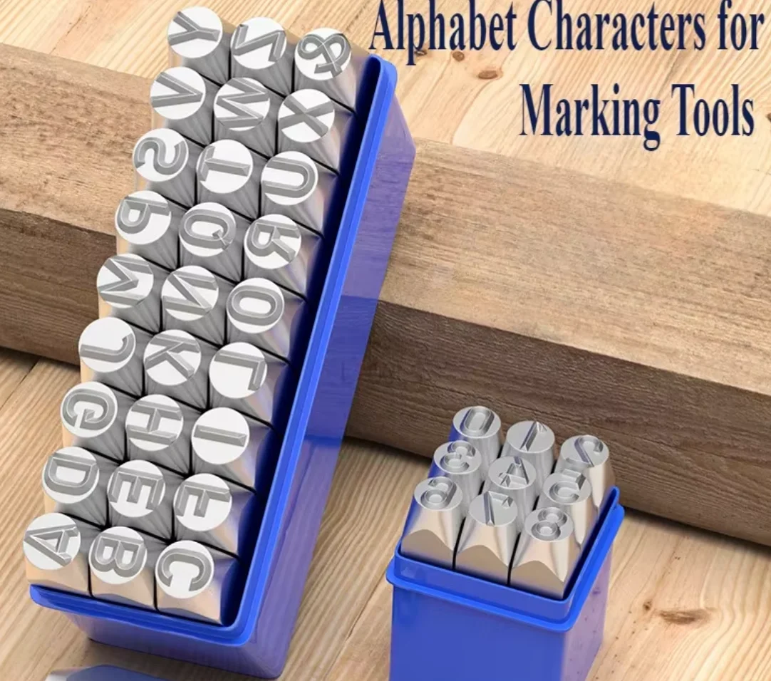 DIY Number 26 Letter Metal Stamping Seal Set for Leather Jewelry Gold Silver Wood - Craft Steel Logo Stamps Punching Tool