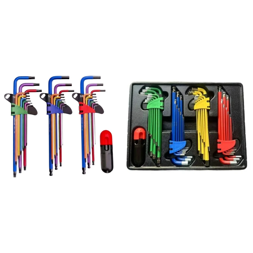 Color-Coded Hex Keys with Balanced Weight Distribution and Secure Grip for Controlled Operation in Dynamic Work Conditions