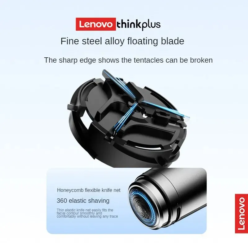 Lenovo Electric Shaver ES20 High-speed Motor Metal Body Alloy Blade for Quick Cleaning IPX7 Waterproof Whole Body Water Wash