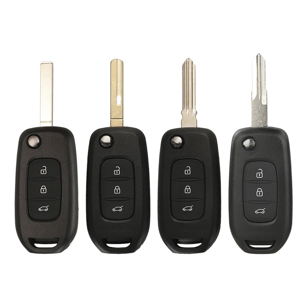

1 шт., ABS + металл, 3 кнопки, чехол для автомобильного брелока, корпус, подходит для Renault Sandero Dacia Logan Lodgy Dokker Duster, черный чехол для ключа