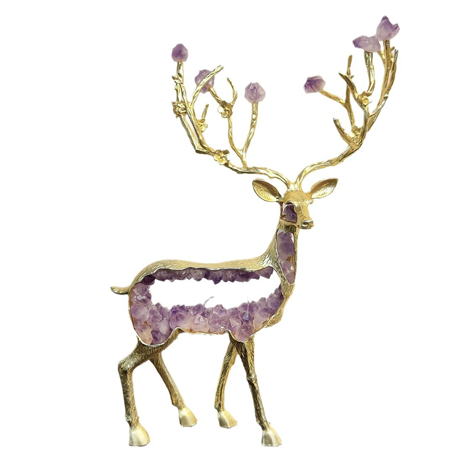 Gold High-end Wealth Attracting Deer TV Cabinet Decoration For Wealth And Prosperity Suitable