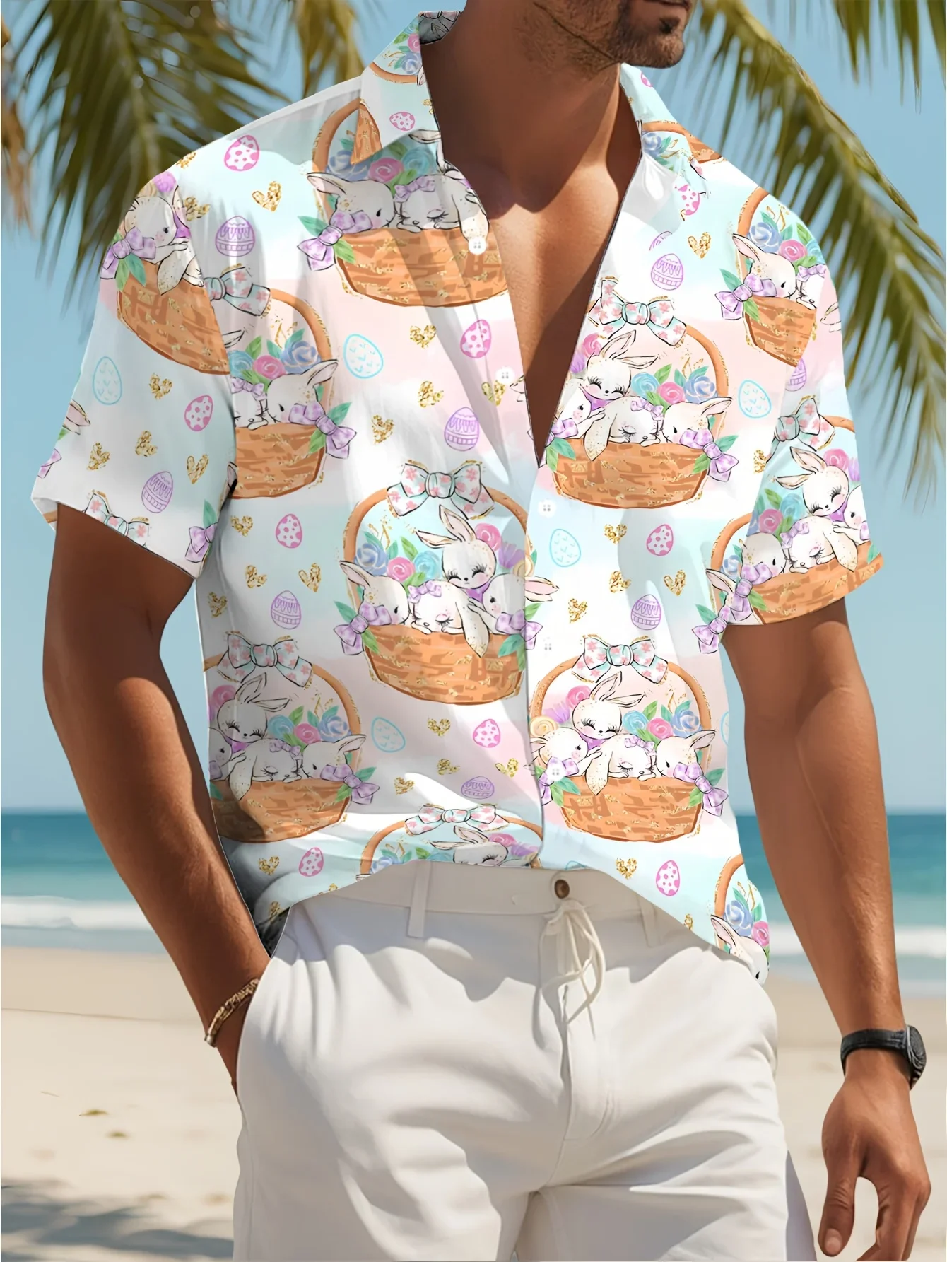 Men's 2026 New Summer Shirt Casual Hawaiian Man Women Short Sleeve Stylish Beach Party Print Tops