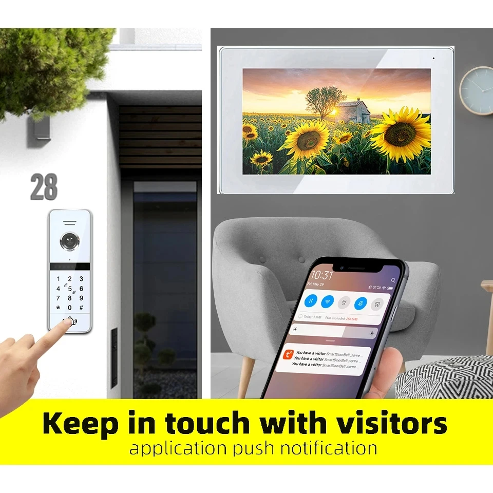 Tuya 1080P 10 inch RFID Card Doorbell Video Intercoms For Apartment Access Control System WiFi Video Intercom System For Home