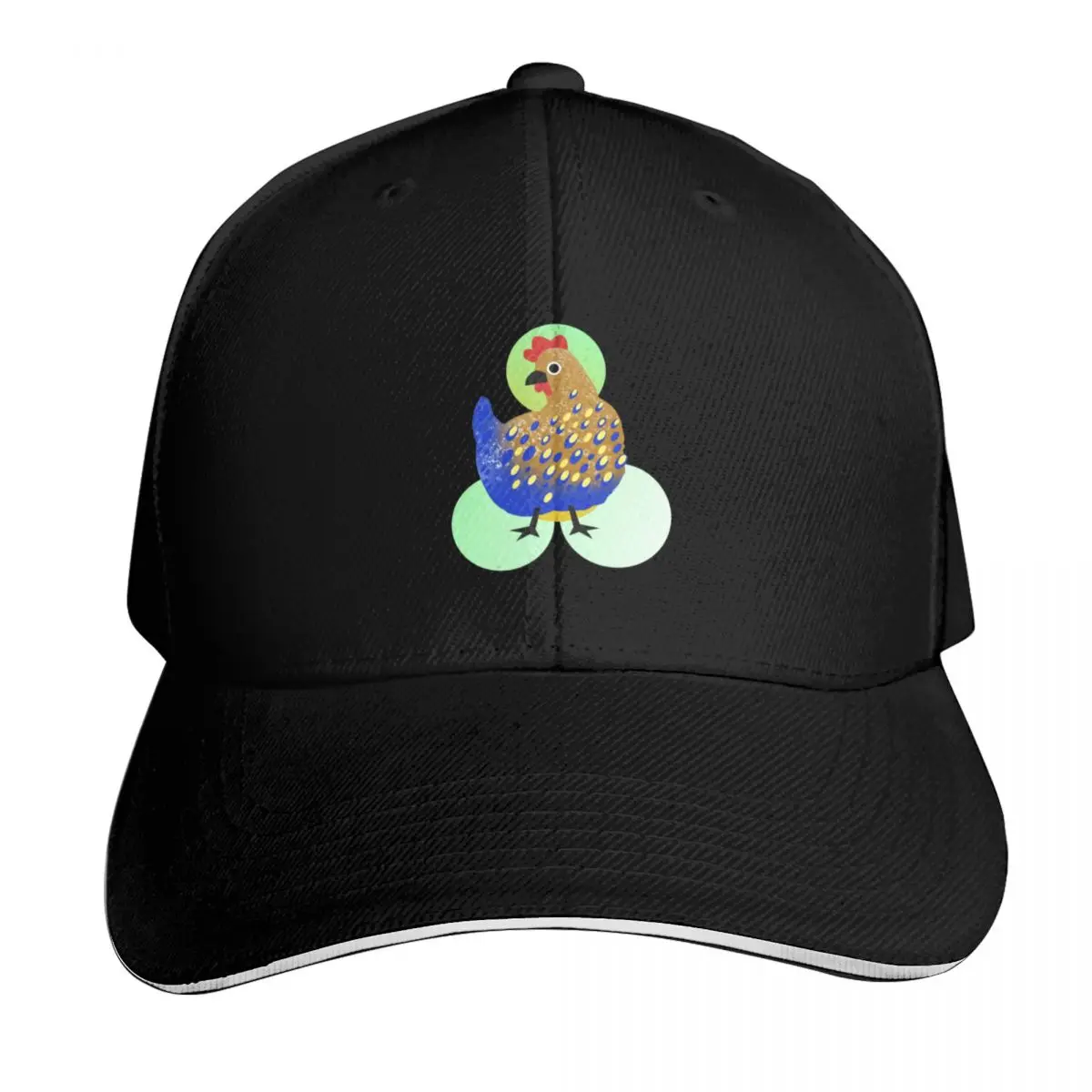 Blue and brown hen spotted with yellow Baseball Cap Low Profile Unstructured Unisex for Men Women Outdoor Golf Running Hiking