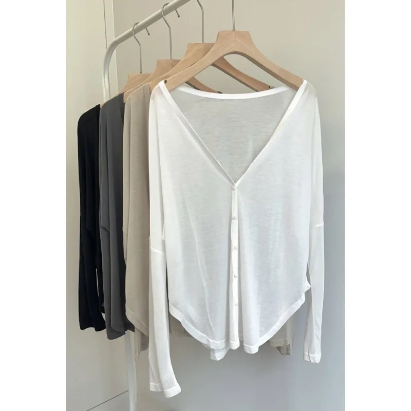 Sunscreen Clothing for Trave Large Size Light and Thin Loose and Slim-fitting Sunscreen Cardigan Irregular Jacket Top Regular