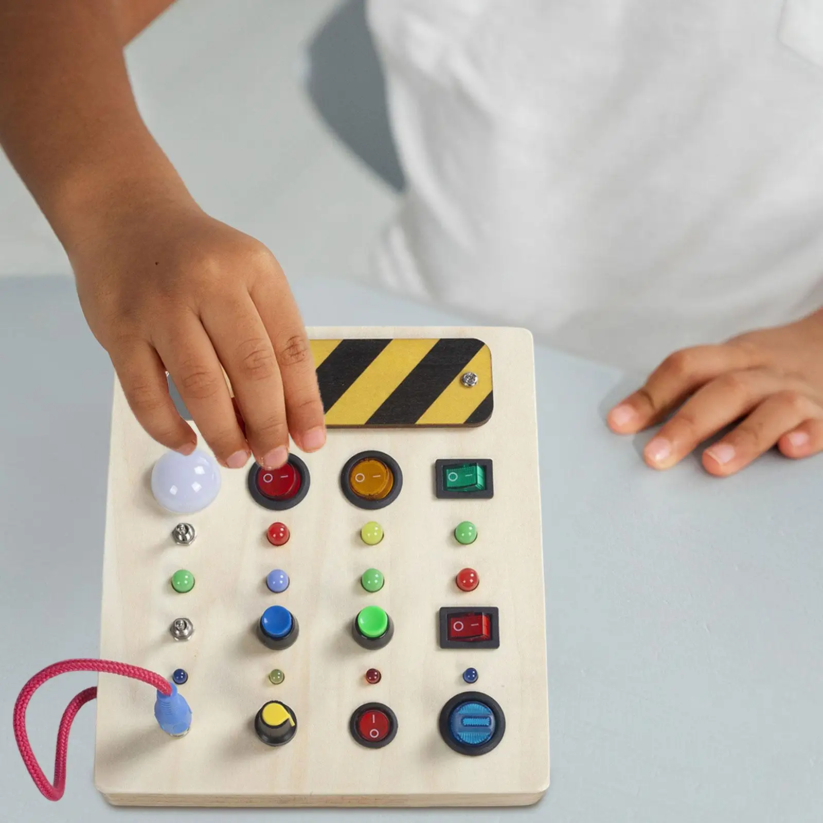 Tablero de actividades de madera con interruptor de palanca, juguete de aprendizaje para niños en edad de 1 a 4 años