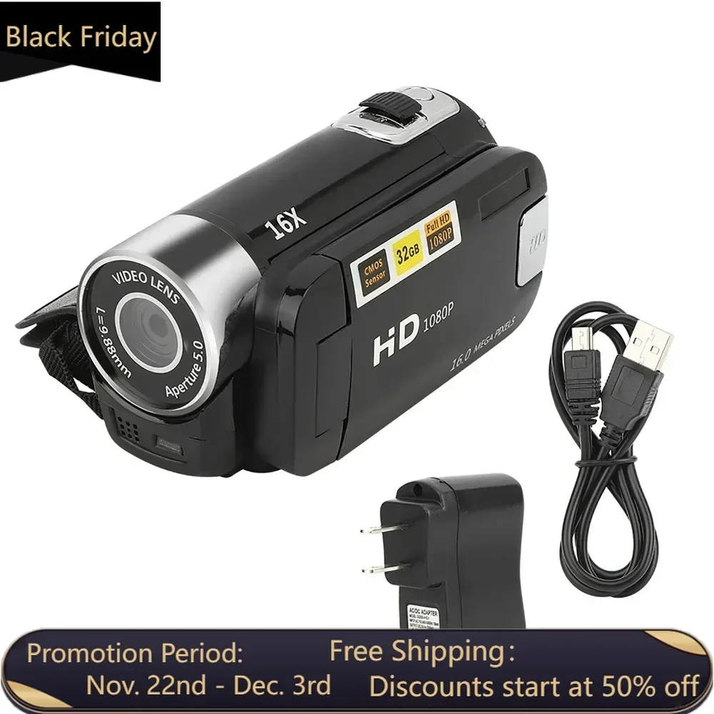 DH‑90 16X Digital Zoom 2.7 Inch Colourful Display Screen High Definition Camera Image Video Shooting Camcorder