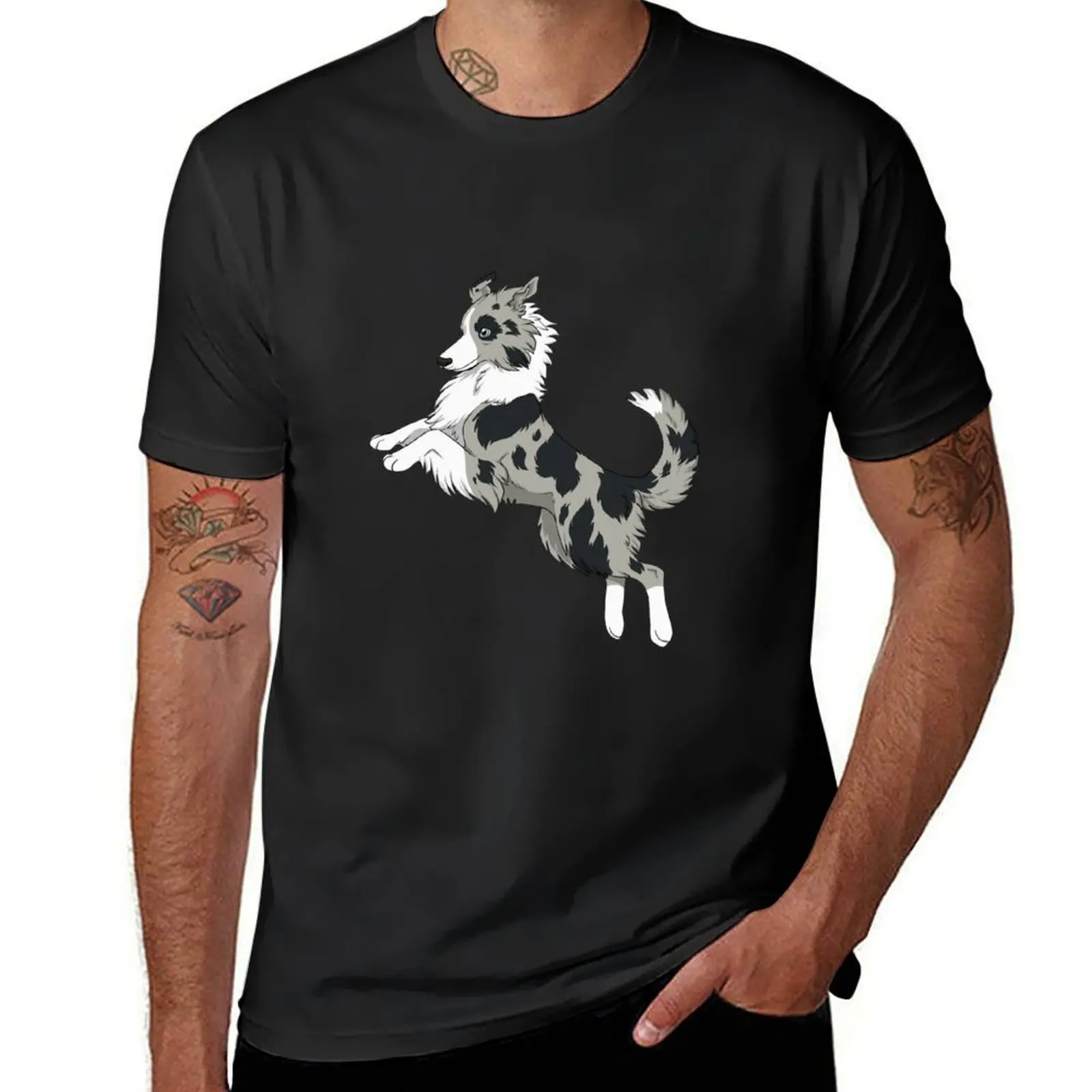 

Border collie (blue merle) T-Shirt vintage clothes tees oversized t shirt men