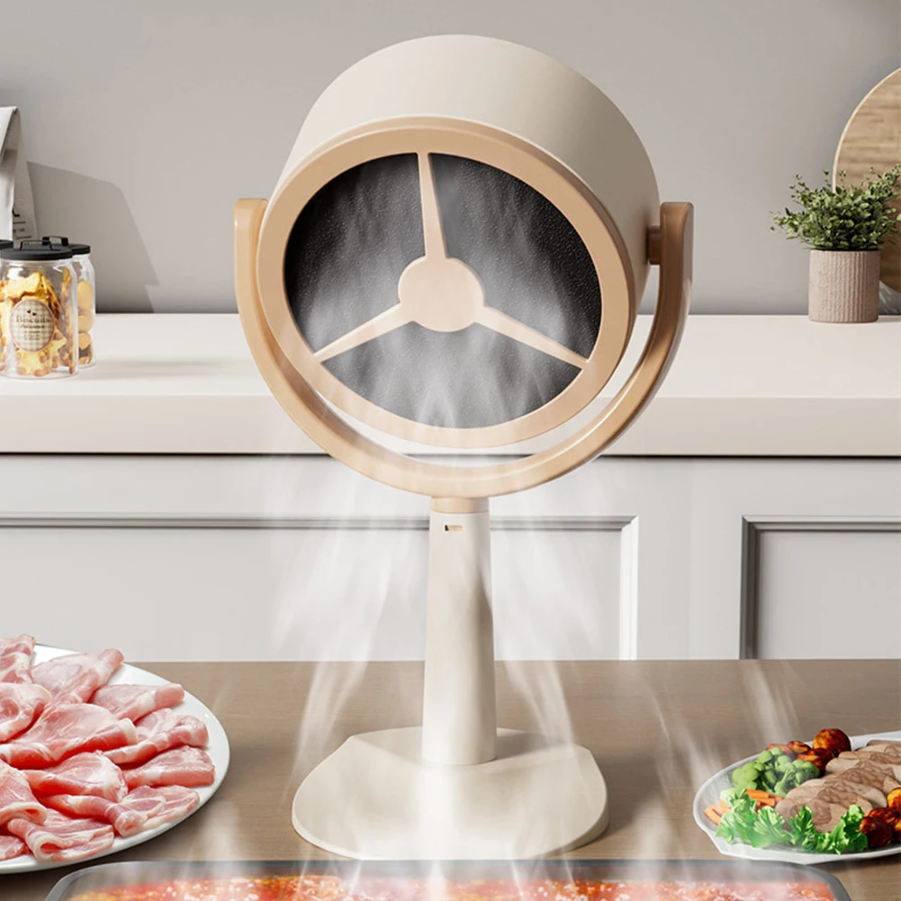 Desktop Mini Portable USB Charging Range Hood Strong Suction Oil Fume Extractor 125° Adjustable for Indoor BBQ/Hot Pot