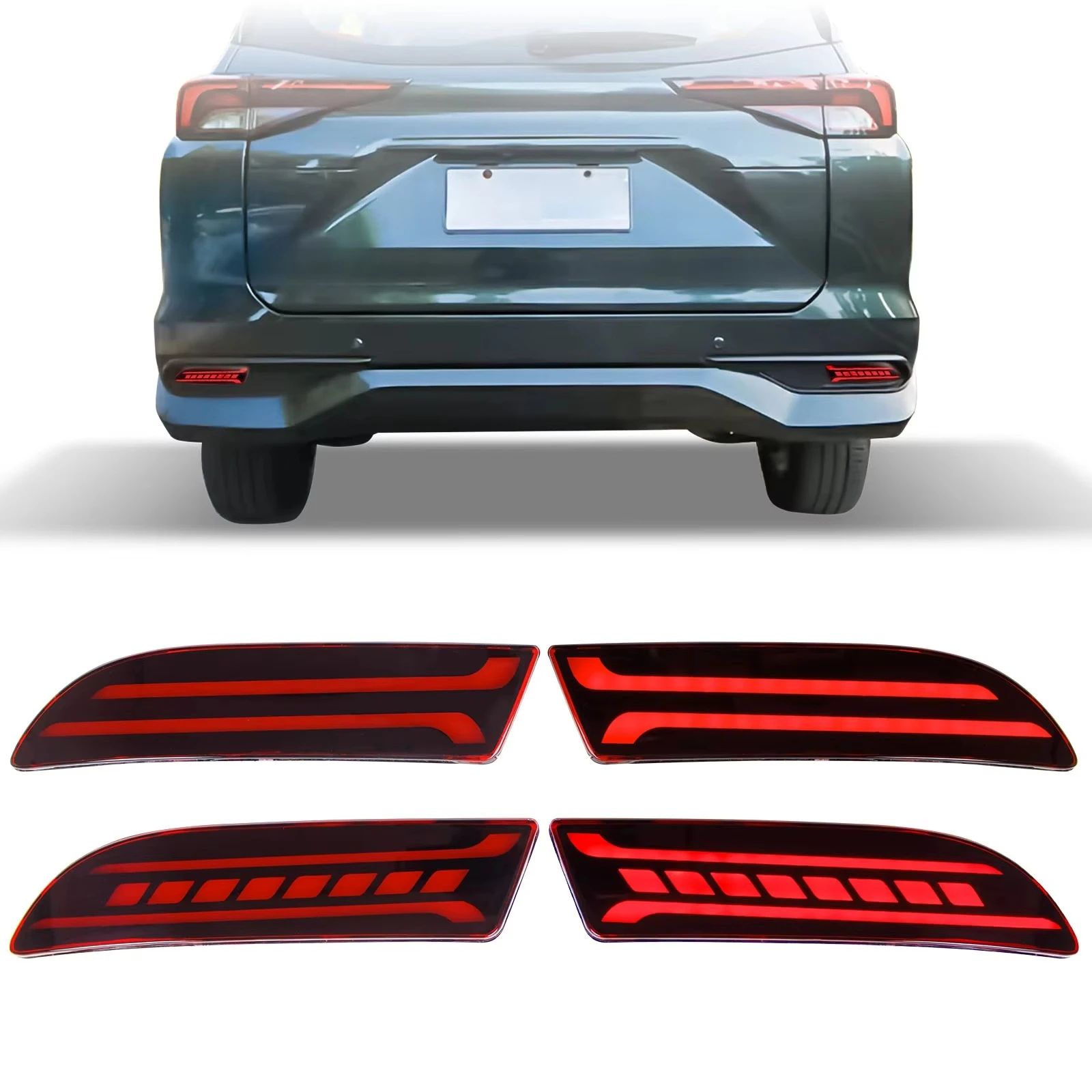 For Toyota Avanza 2022 2023 Led Rear Bumper Light Reflector Dymanic Flowing Turn Signal Brake Light Modification Accessories