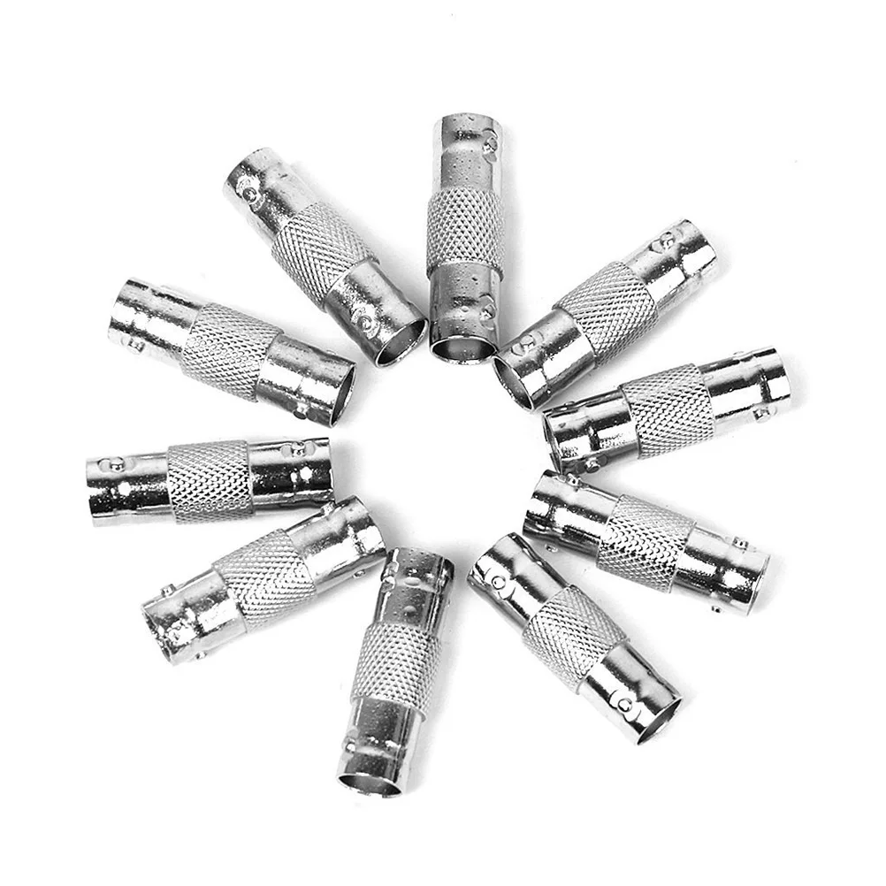 

10pcs Female To Female Jack Cable Adapter Coupler Converter Connector For Cctv Security Dvr Camera Aluminum