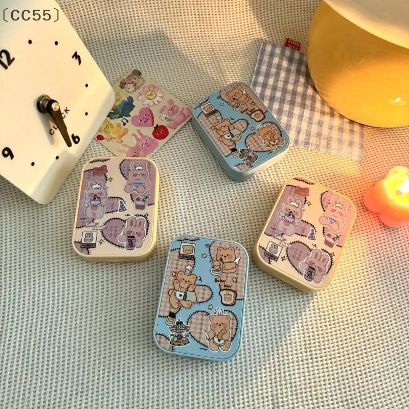 [-CC55」 صندوق عدسات لاصقة محمول كرتوني، صندوق تخزين للعناية بالعين، حاوية تخزين سهلة الحمل للسفر #6