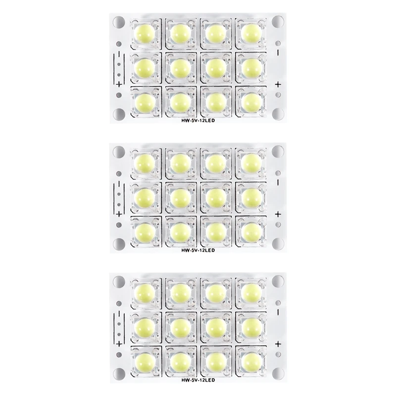 3X New DC 3V 5V 12 LED Super Bright White Piranha LED Circuit Board LED Lights Light Yacht