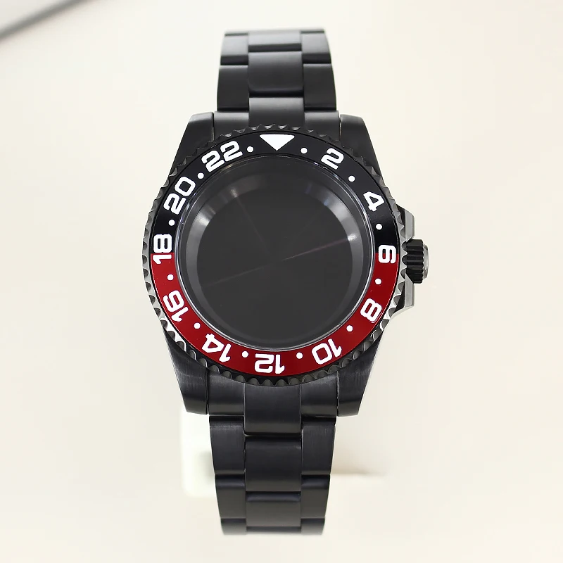 40mm Watch Case Sapphire Glass 120 clicks Bezel For NH35 NH36 NH34 Miyota 8215 Eta 2824 PT5000 Movement Oyster Bracelet GMT Case