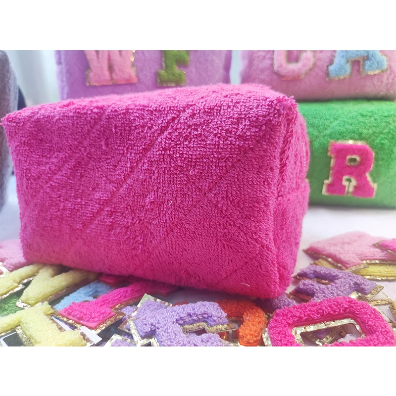 Borsa per asciugamani rosa rosa per donna borsa per cosmetici con motivo a reticolo trapuntato borsa per cosmetici borsa per Organizer per il trucco