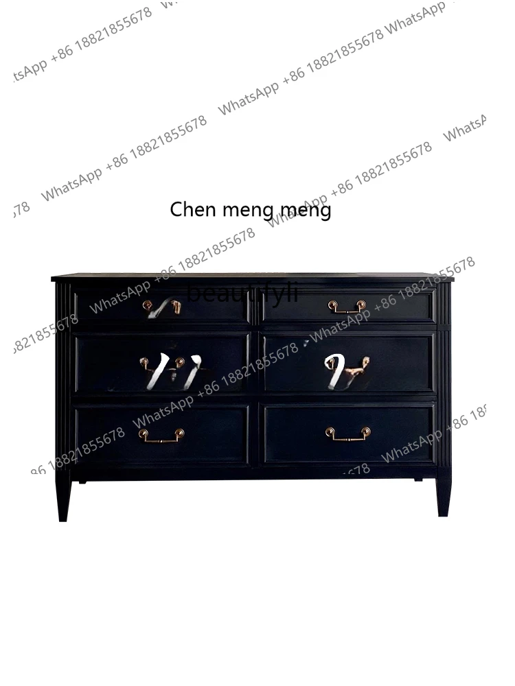 Solid Wood Storage Neoclassical Chest of Drawers/Multifunctional Cabinet Storage Entrance Cabinet