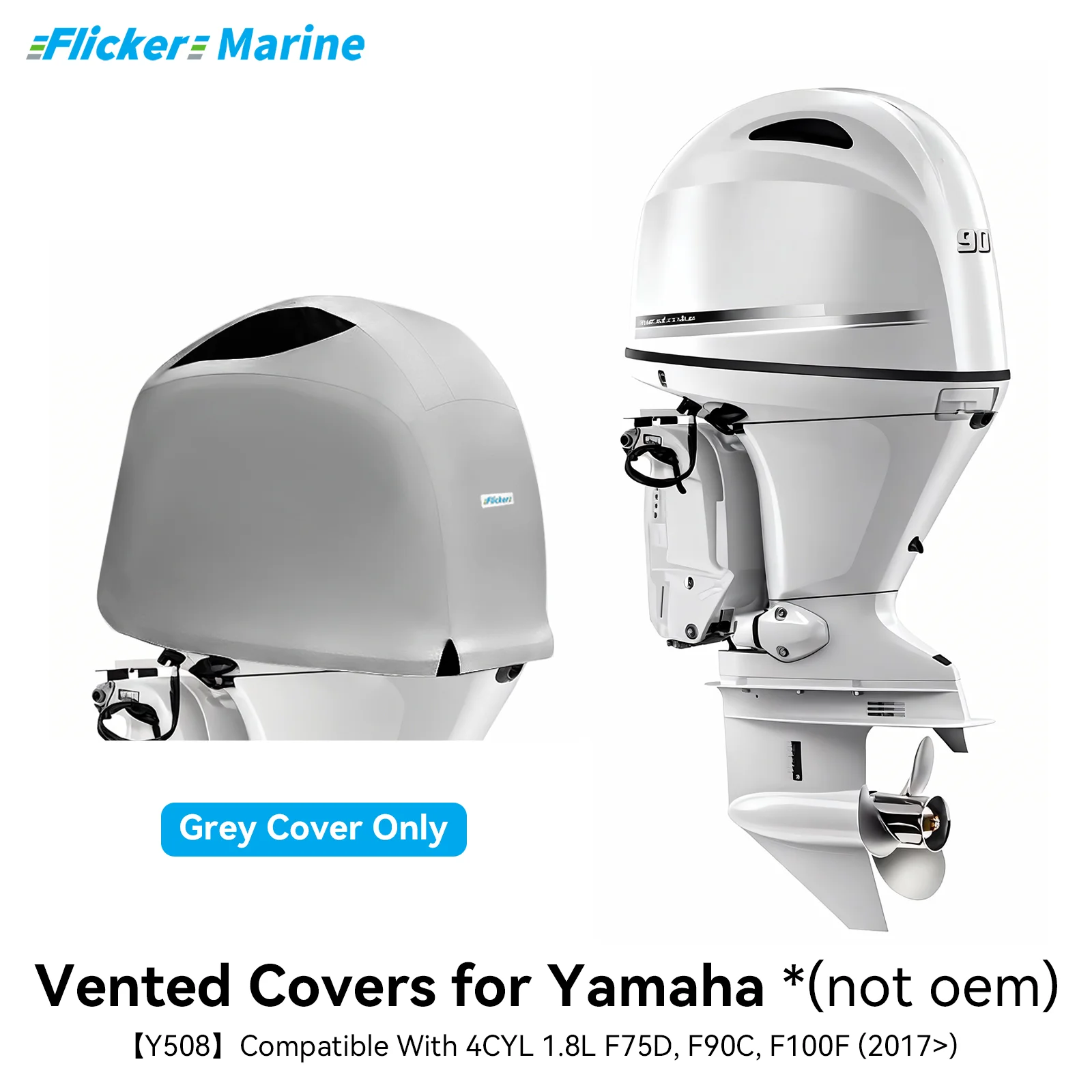 

Крышка подвесного двигателя с мерцающим вентиляцией, совместимая с Yamaha F75D F90C F100F, усиленный холст, на флисовой подкладке, всесезонная