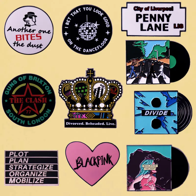 Album musicale vinile Rock Band Badge originalità cantanti coro segno felpa con cappuccio giacca Pin accessori Band Fan Friend Gift Collection