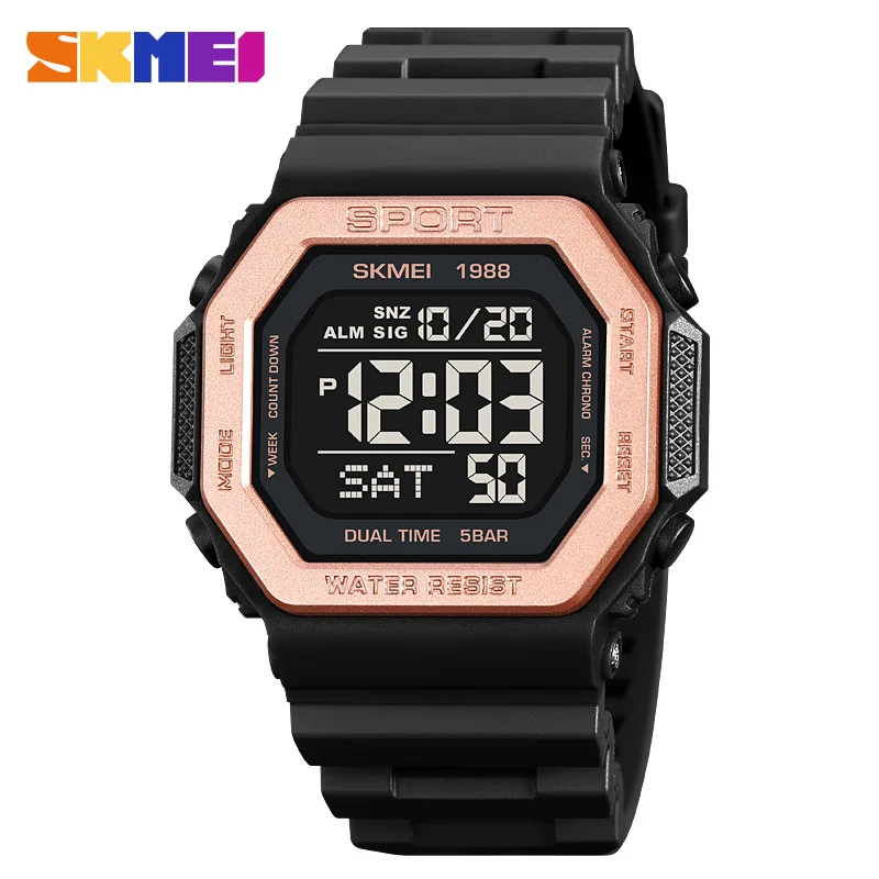 SKMEI Boys' Sports Watch, Fashionable Square Dial, Multifunctional Waterproof Electronic Watch, Children's Gift V185