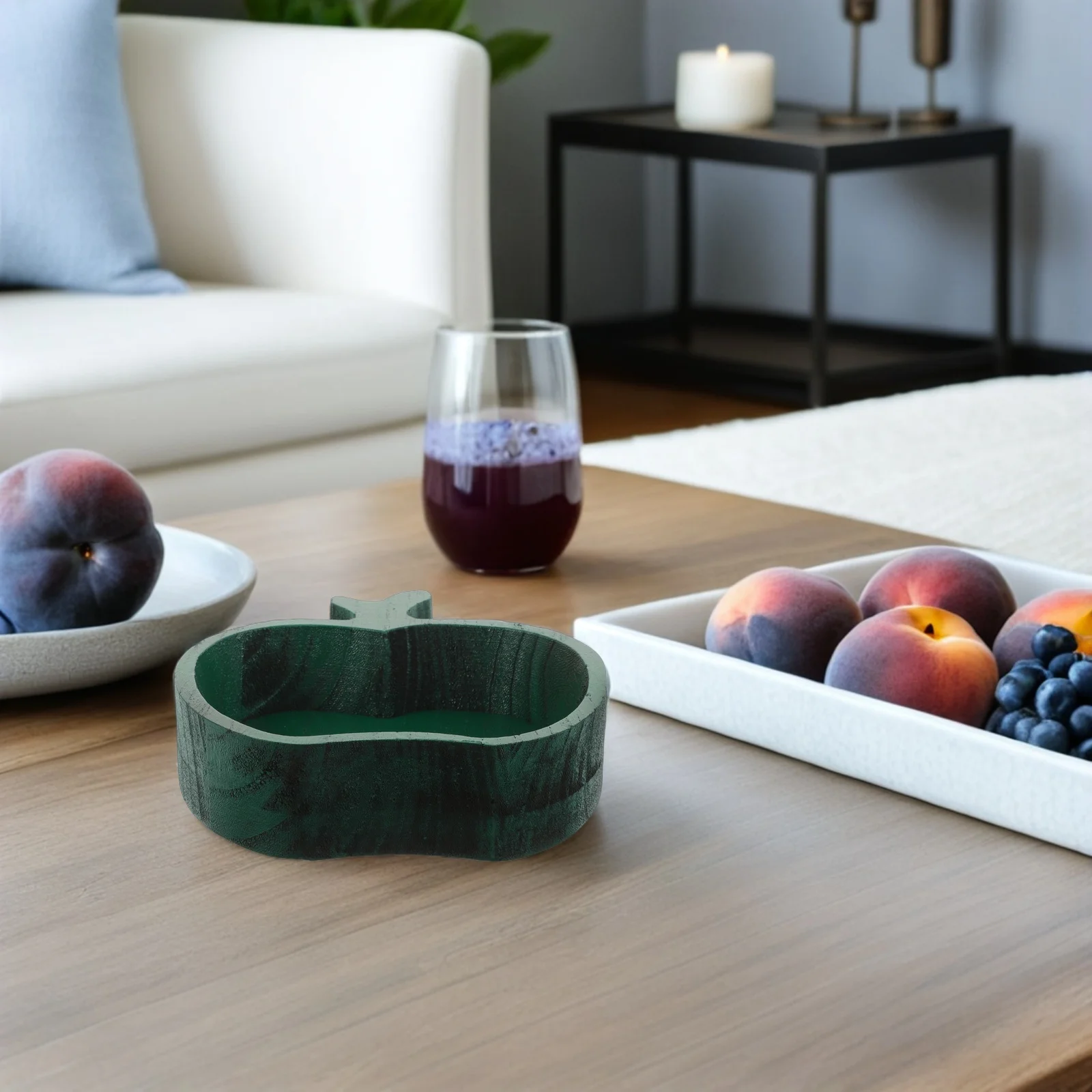 

Apple Shaped Snack Tray Christmas Wood Wood Serving Platter Bowl Rustic Snack Plate for Fruits Nuts Appetizers