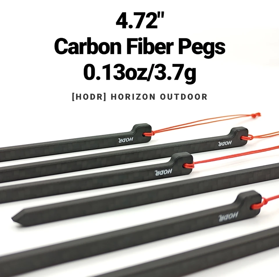 [HODR] 카본 페그 텐트 스테이크 페그 탄소 섬유 12cm 3.7g 초경량 배낭 텐트 네일 야외 캠핑 장비 하이킹